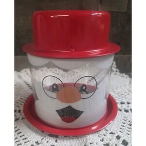 Snowman Head Cookie/Candy Tin/Plastic 5"×5"